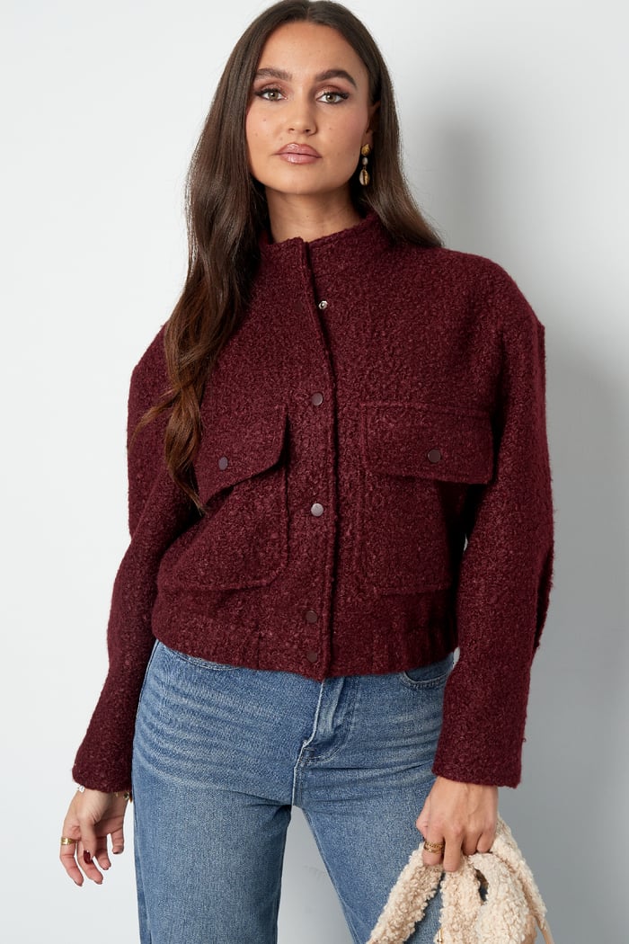 Boucle bomber jacket - Red Picture8